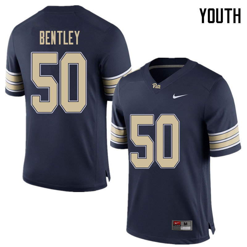 Youth #50 Tyler Bentley Pittsburgh Panthers College Football Jerseys Sale-Home Blue